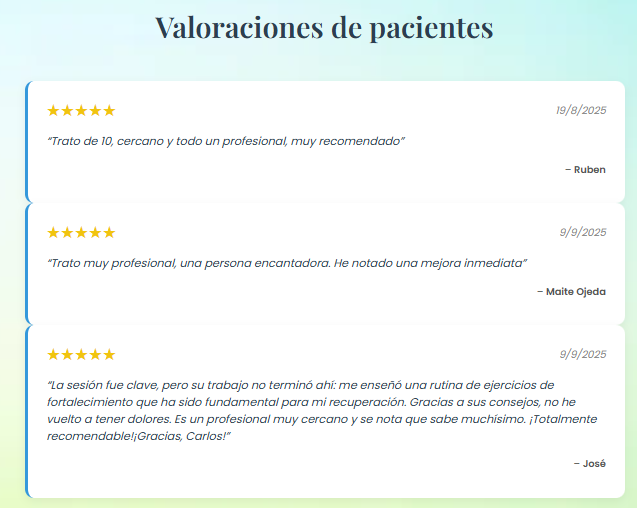 Valoraciones fisioterapeuta