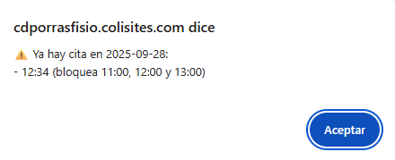 Formulario para solicitar nueva cita